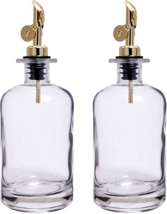 XIVADA Olijfolie Fles - Met schenktuit - Glas - 500 ML - Set van 2