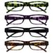 Leesbril The Reading Glasses Leesbril, groen/paars/zwart/bruin, waarde, 4 stuks voor dames en heren, UVR4Pk009 Mix +3,50