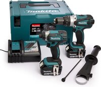 Makita DLX2145TJ 18V Li-Ion accu klopboor-/schroefmachine DHP458 & slagschroevendraaier DTD152 combiset 2x 5.0Ah accu in Mbox