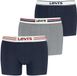 Levi's Homme Iconic Boxer Brief 3-Pack Cadeau Bleu Coton Taille Normale