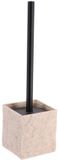 Tendance WC/toiletborstel in houder - creme - kunststeen - polyresin - 10 x 37 cm