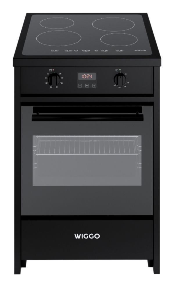 Wiggo WIO-E621A(BB) - 60cm Freestanding Induction Oven - Black