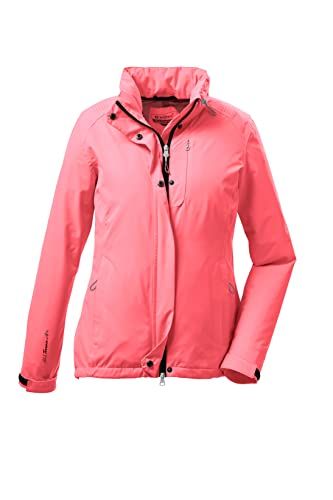 killtec Women's Functional Jacket with Roll-Up Hood, Packable - KOS 25 WMN JCKT, coral pink, 44