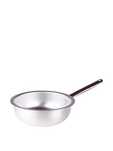 Pentole Agnelli ALMA111BM20 Aluminium Professionele Saute Pan 3 mm Dik, Diameter 20 cm, Zilver