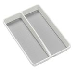 madesmart Premium antimicrobiële klassieke mini-gebruiksvoorwerp, zachte grip, antislip keukenlade organizer, 2 compartimenten, multifunctionele thuisorganisatie, EPA-gecertificeerd, wit