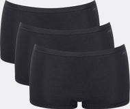 Sloggi GO Daily Cotton Short 3P Dames Onderbroek - Zwart - Maat M
