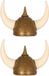 Faram Party Casque de viking doré avec cornes - 2x pièces - Adultes - PVC - Carnaval