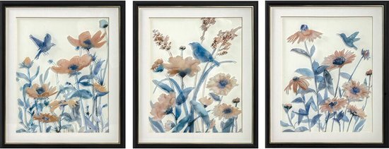 Schilderij Dkd Home Decor 50 X 2 X 60 Cm Blommor Shabby Chic (3 Onderdelen)