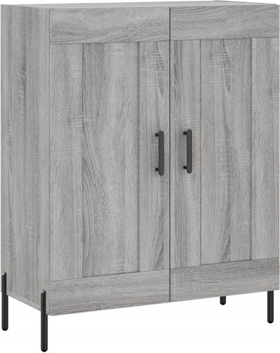 vidaXL Dressoir 69,5x34x90 cm Bewerkt Hout Grijs Sonoma Eikenkleurig