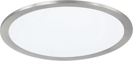 BES LED LED Plafondlamp WiZ - Trion Givon - 15W - Aanpasbare Kleur - Dimbaar - Afstandsbediening - Rond - Mat Nikkel - Aluminium