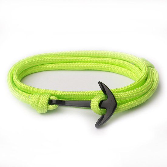 LGT JWLS Anker armband Neon Groen polyester koord