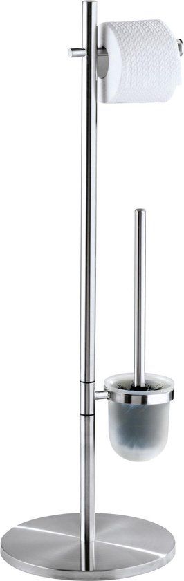 WENKO Pieno Toiletbutler - Toiletrolhouder & Toiletborstel - RVS
