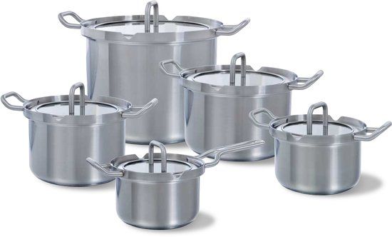BK Q-linair Master Glas Pannenset 5-delig - RVS - PFAS-vrij