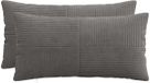 vidaXL - Kussensloop - 2 stuks - ALMELO - Donkergrijs - 40 x 80 cm - corduroy