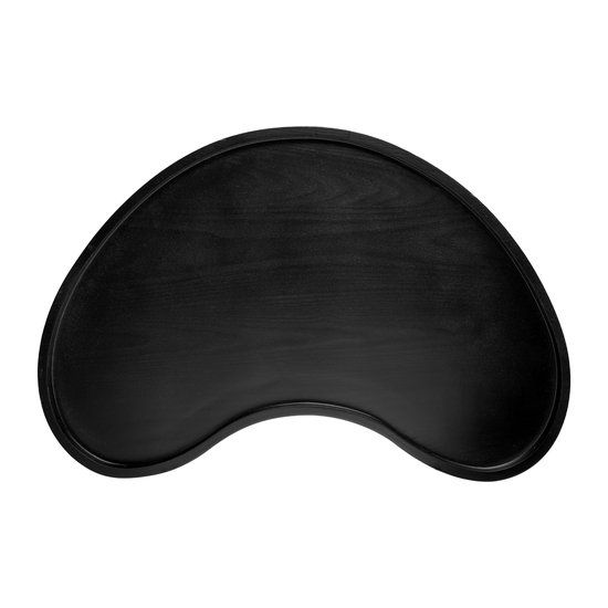 QUVIO Dienblad - Decoratief - Decoratieschaal - Organisch - Kidney tray - Hout - 45x24 cm - Bruin - Taupé - Zwart