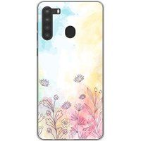 1001 coques Samsung Galaxy A21 Watercolor flowers bedrukt siliconen hoesje