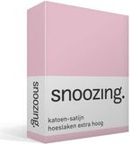 Snoozing Katoen-satijn Hoeslaken Extra Hoog - Lits-jumeaux (180x210 cm) - Roze
