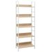 VidaXL Boekenkast 5 schappen Eiken, Wit Hout Staal 60x27.6x158.5 cm
