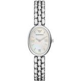 Emporio Armani Vrouwen 28MM Zilver-Tone Roestvrij Staal Horloge, AR11776
