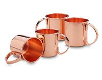 ECHTWERK Koperbekerset, roestvrijstalen glazen, cocktailglazen, perfect voor gin, wodka, bier en koude dranken, cadeauset, 4 x koperen bekers 450 ml