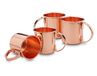 ECHTWERK Koperbekerset, roestvrijstalen glazen, cocktailglazen, perfect voor gin, wodka, bier en koude dranken, cadeauset, 4 x koperen bekers 450 ml