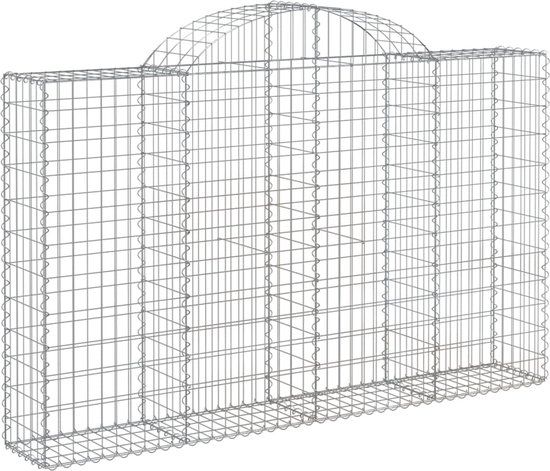 vidaXL Schanskorf gewelfd 200x30x120/140 cm gegalvaniseerd ijzer - groen