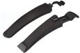 FISCHER Fiets MTB spatbeschermingsset | voor en achter | schroefbaar | met hoekaanpassing | breed ontwerp | zwart | 24-26 inch