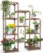 Azomor Étagère à plantes en bois multi-niveaux pour intérieur et extérieur