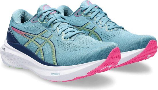 ASICS Gel-Kayano 30 Hardloopschoenen Dames - Maat 41.5 - Blauw/Lime Groen/Roze