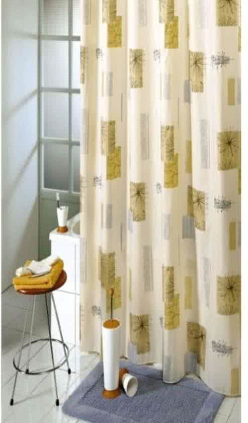 wicotex Textiel Douchegordijn Contrasti Beige 180x200cm Gecoate Textiel met Teflon