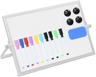 Relaxdays Mini whiteboard - 20x30 cm - bureau - met accessoires