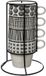 SG Secret de Gourmet SG - Set van 4 mokken/tassen 20 cl met metalen houder