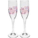 GRUSS & CO Set champagneglazen met echt motief, 20 cl, geschenkdoos, bruiloft, Valentijnsdag, 48570