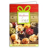Wenskaart "Beste wensen", vol traktaties, goudkleurige sterband met envelop, collage, cadeau van papier, reliëf, kerstchocolade, wensen, feestdagen 61-4087-A BA
