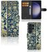B2Ctelecom Samsung Galaxy S24 Ultra Book Case Beige Flowers
