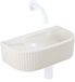 QeramiQ Fuente mitigeur – demi-rond – 40x21.5x12 cm – céramique beige – robinet blanc mat – nervuré