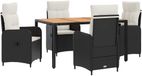 vidaXL Bartafel Set 2 Zitplaatsen Crèmewit Polyrattan 75 cm