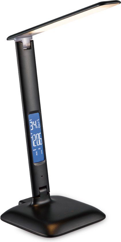 Home Sweet Home Moderne Led Bureaulamp Clock - Zwart