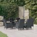 Prolenta Maison Exclusive Tuinset voor buiten, 7-delig, donkergrijs, van polyrotan