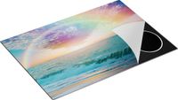 Chefcare Inductie Beschermer Regenboog in het Water bij het Strand - 75x50 cm - Inductie Mat