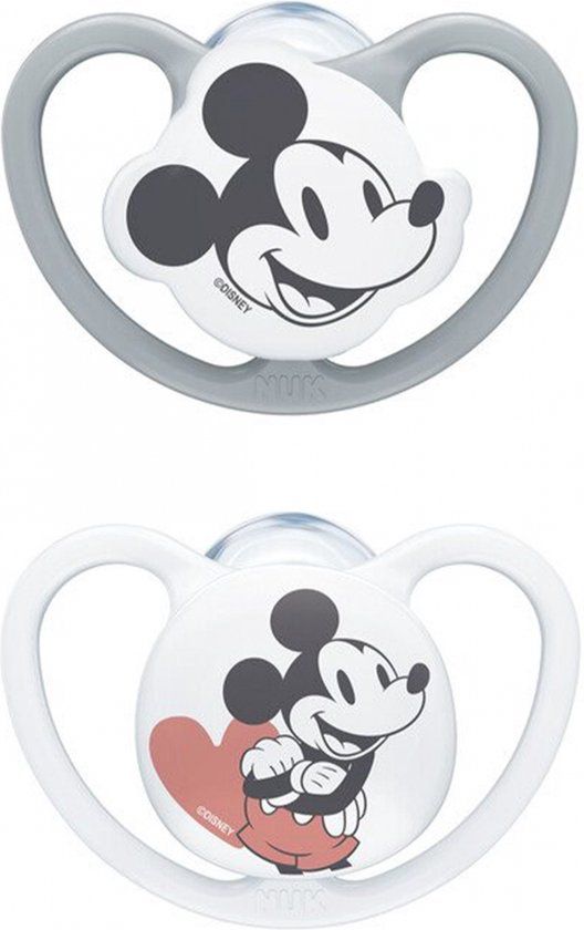 NUK Set van 2 SPACE Mickey fopspenen - 6-18 maanden