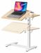 Bureau réglable en hauteur de 67,5 à 102 cm, inclinable, blanc/naturel