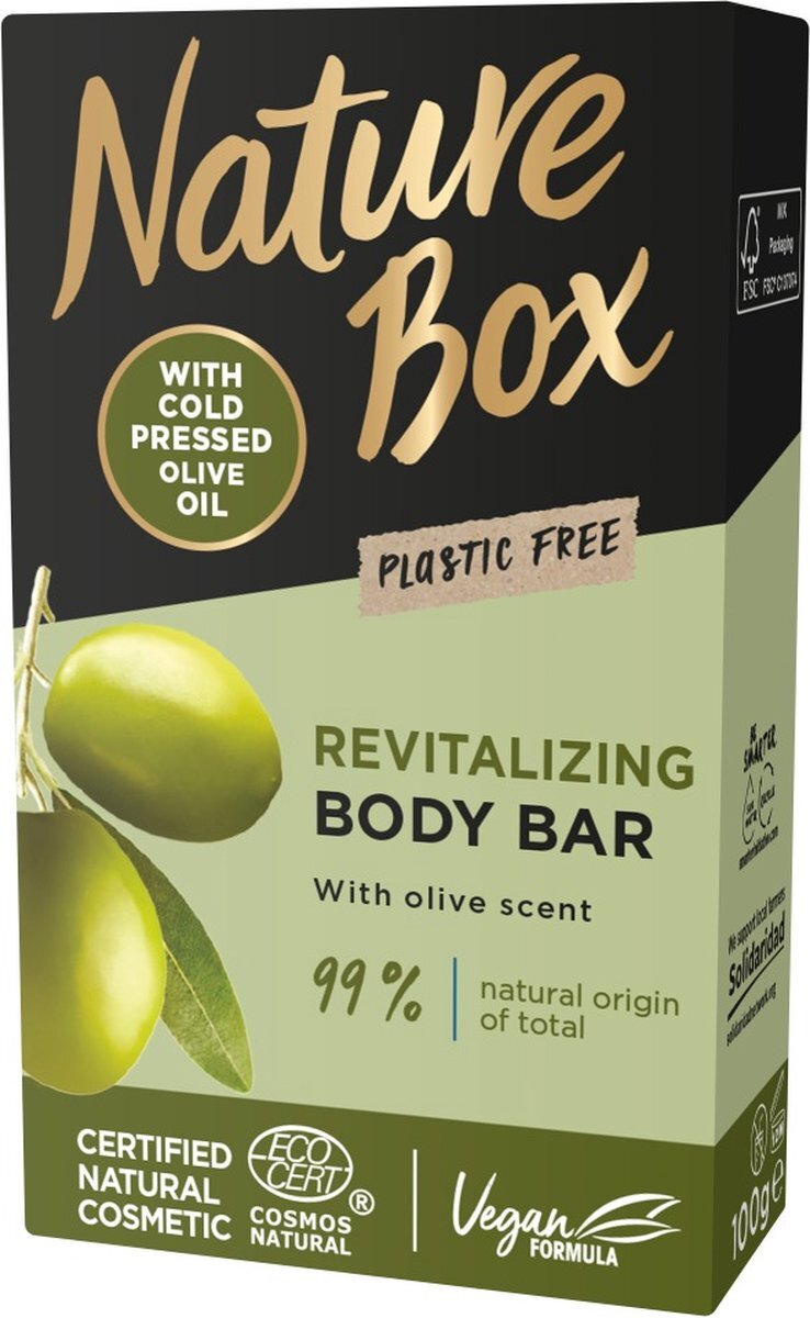 Nature Box Revitaliserende Body Bar Olijf 100g