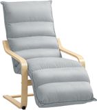 HOMCOM Lounge Sessel Polyester, Birkenlaminat 93-114L x 67B x 105H cm Hellgrau