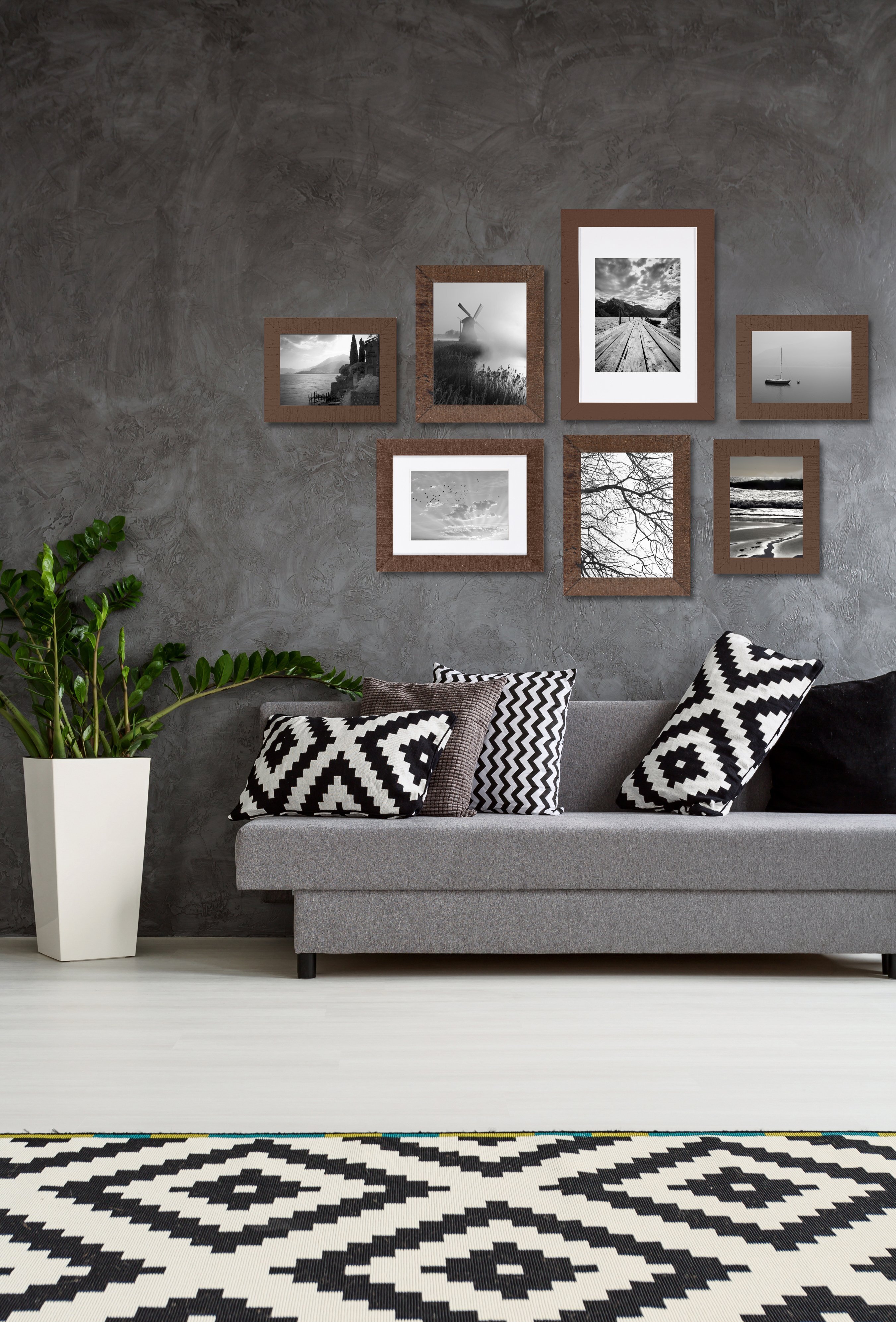 Henzo Driftwood - Fotolijst - Lifestyle Wall set - multi2 - Donker Bruin