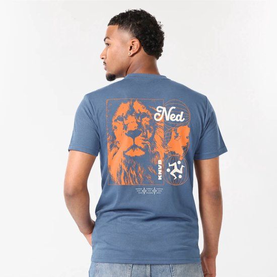 Knvb State of Football B.V. Nederlands Elftal KNVB Lion T-shirt Heren Blauw Maat S EK 2024