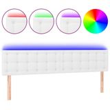 VidaXL Hoofdbord led 160x5x78/88 cm kunstleer wit