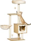 PawHut Poteau griffoir avec Peluche - 48x40x126cm - Beige