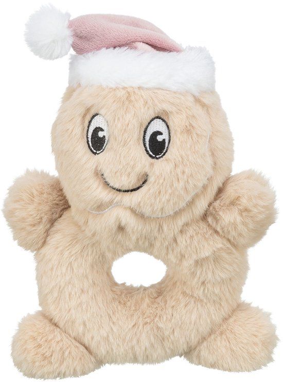 Trixie Xmas Pluche Biscuit Hond Speelgoed Roze/Wit/Beige