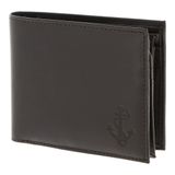 oxmox Leren portemonnee Leather RFID Protect Querscheinbörse Freedom Anchor Embossed Brown donkerbruin